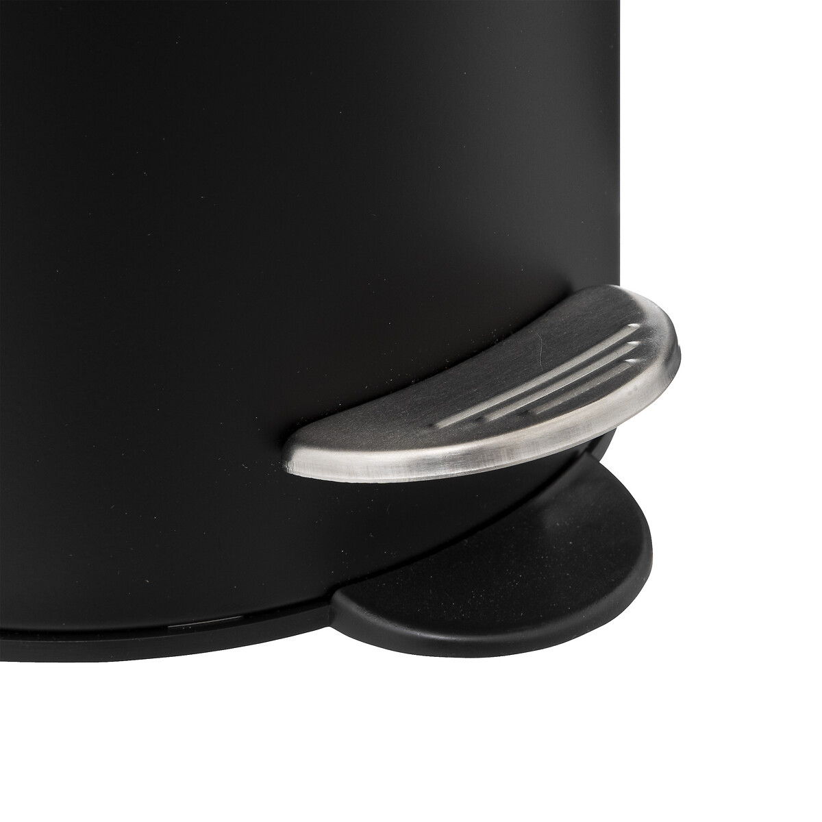 Balde wc preto em metal soft close 3l