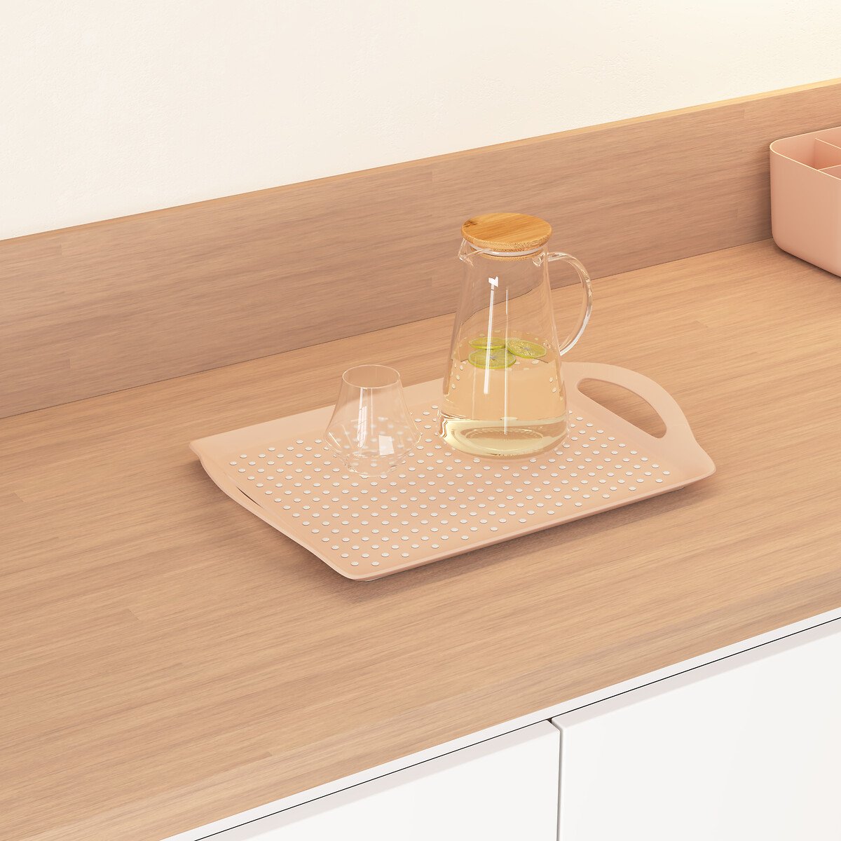 Tabuleiro antiderrapante POLY rosa