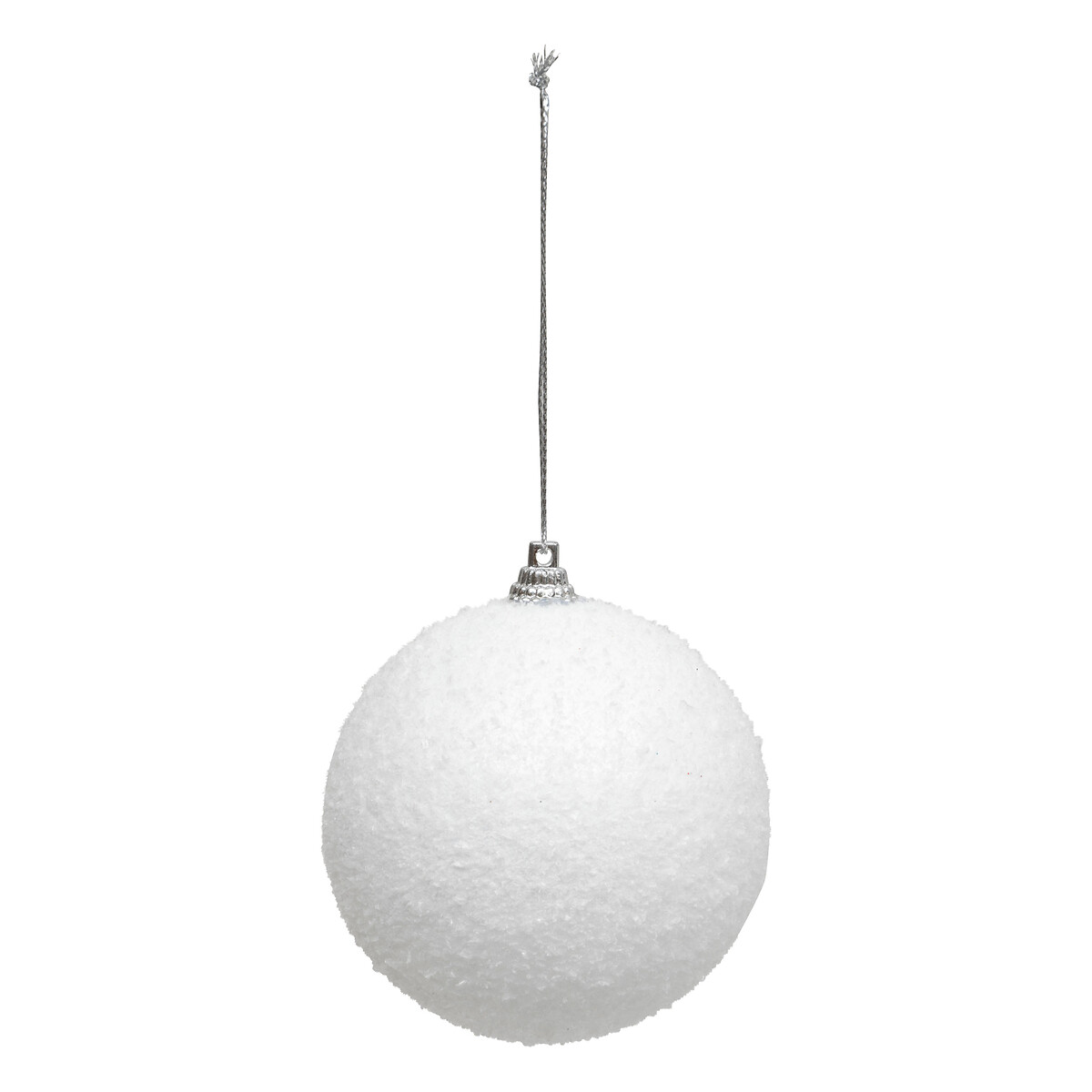 Conjunto de 4 bolas efeito neve branco 8cm