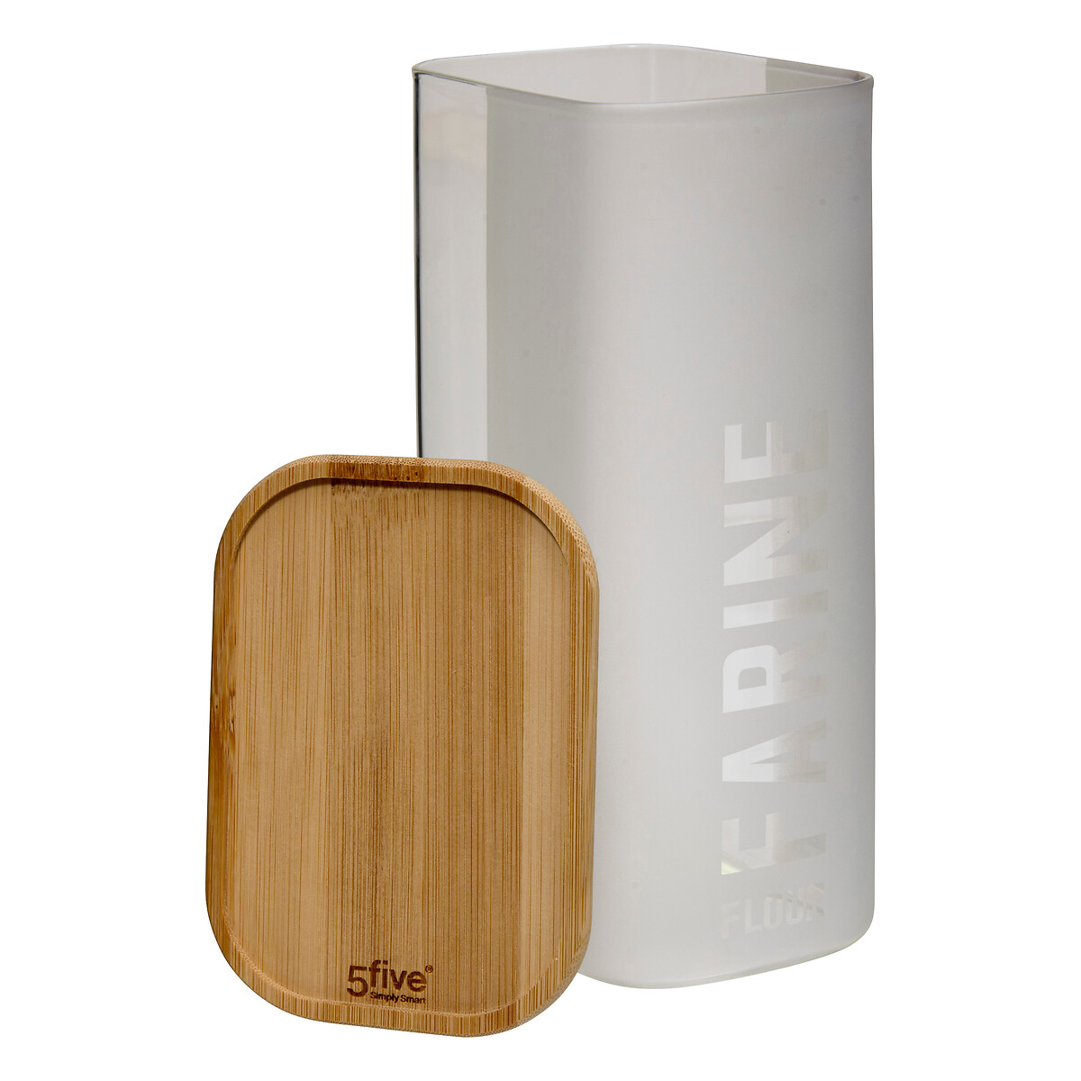 Frasco para farinha em vidro e bambu 1,6l