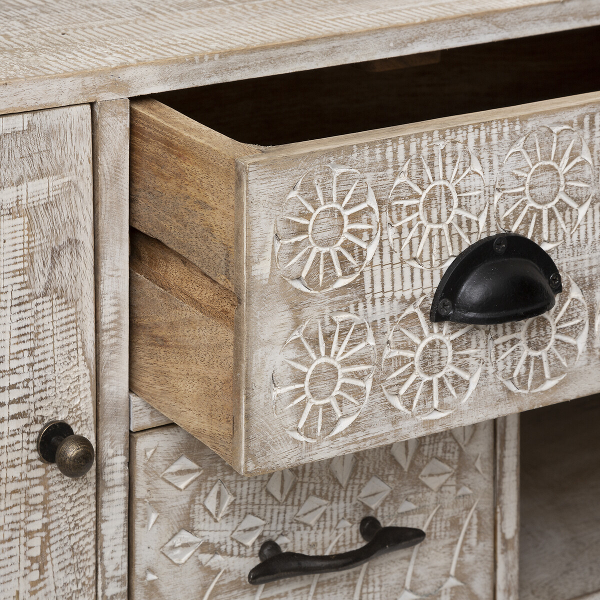 Aparador AJAY bege em madeira mango