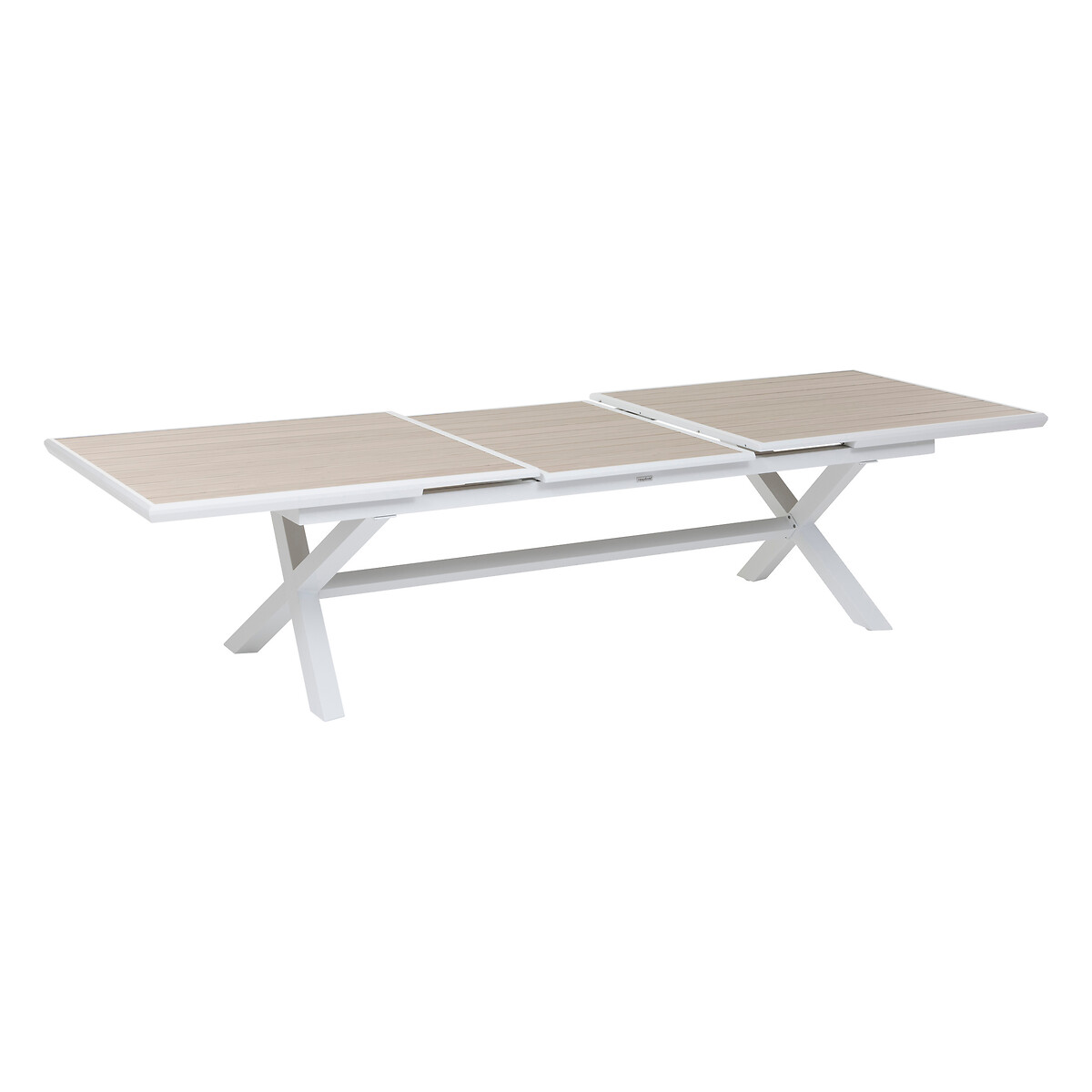 Mesa extensível AXIOME linho e branco 250-330cm