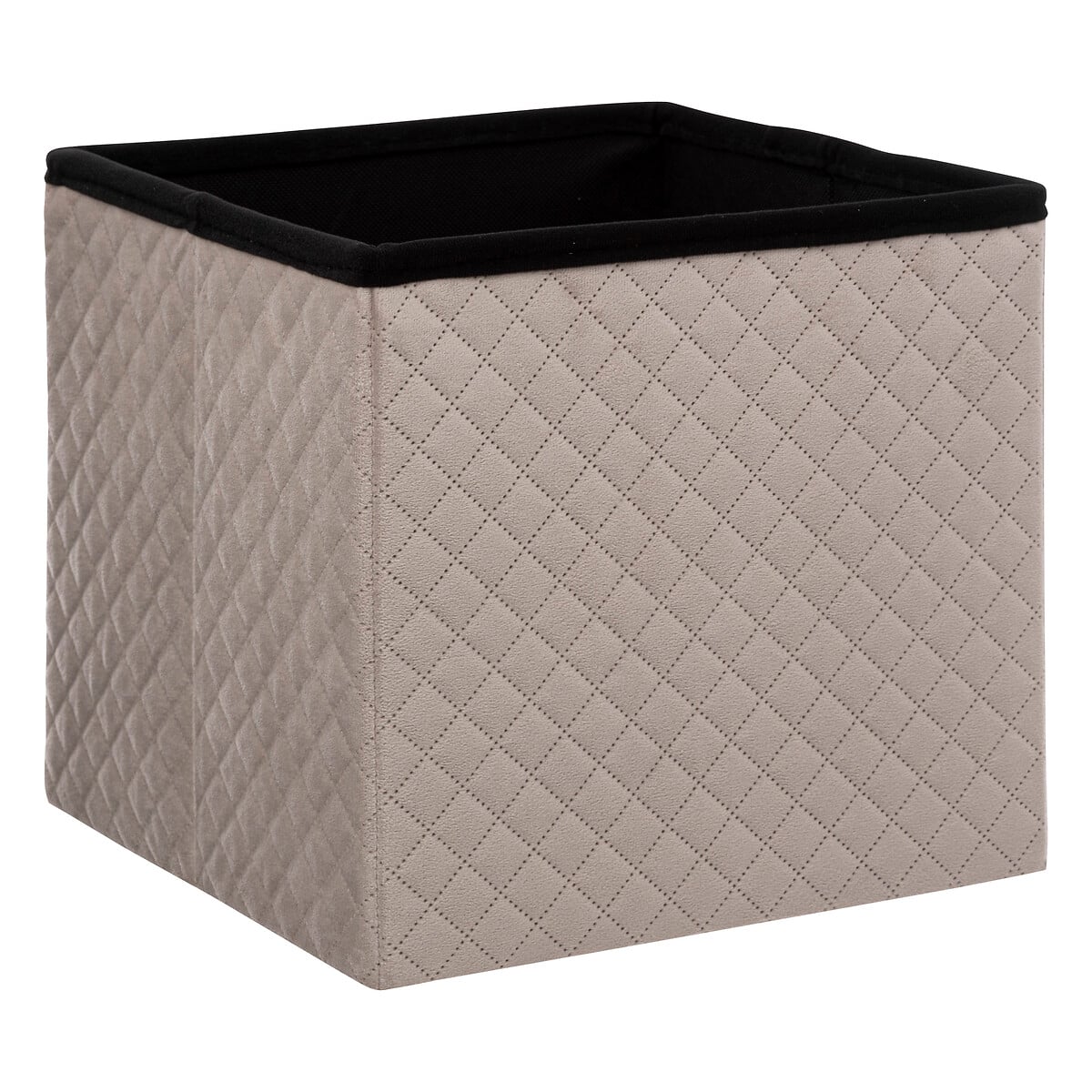 Pufe MIXMODUL em veludo linho bege 31x31cm