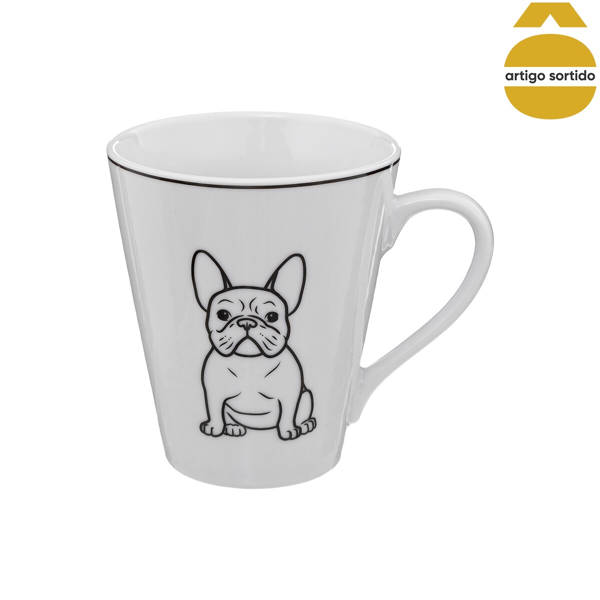 Caneca decorativa bulldog em porcelana 31cl