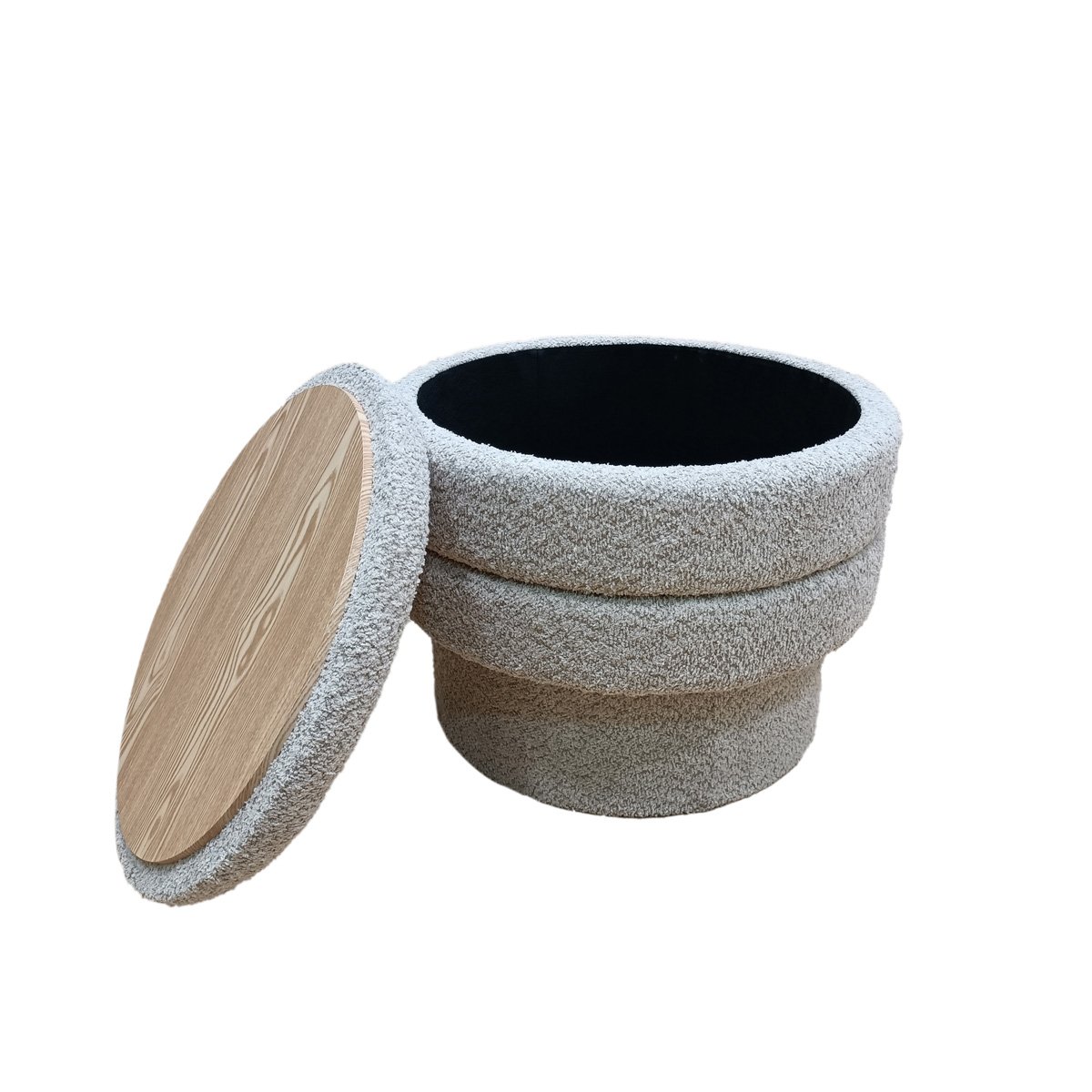 Pufe MARVAO em tecido bege