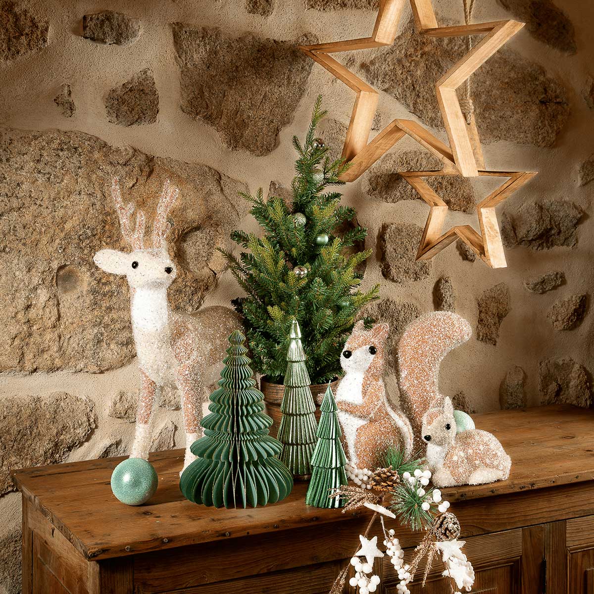 Árvore de natal origami verde 30cm