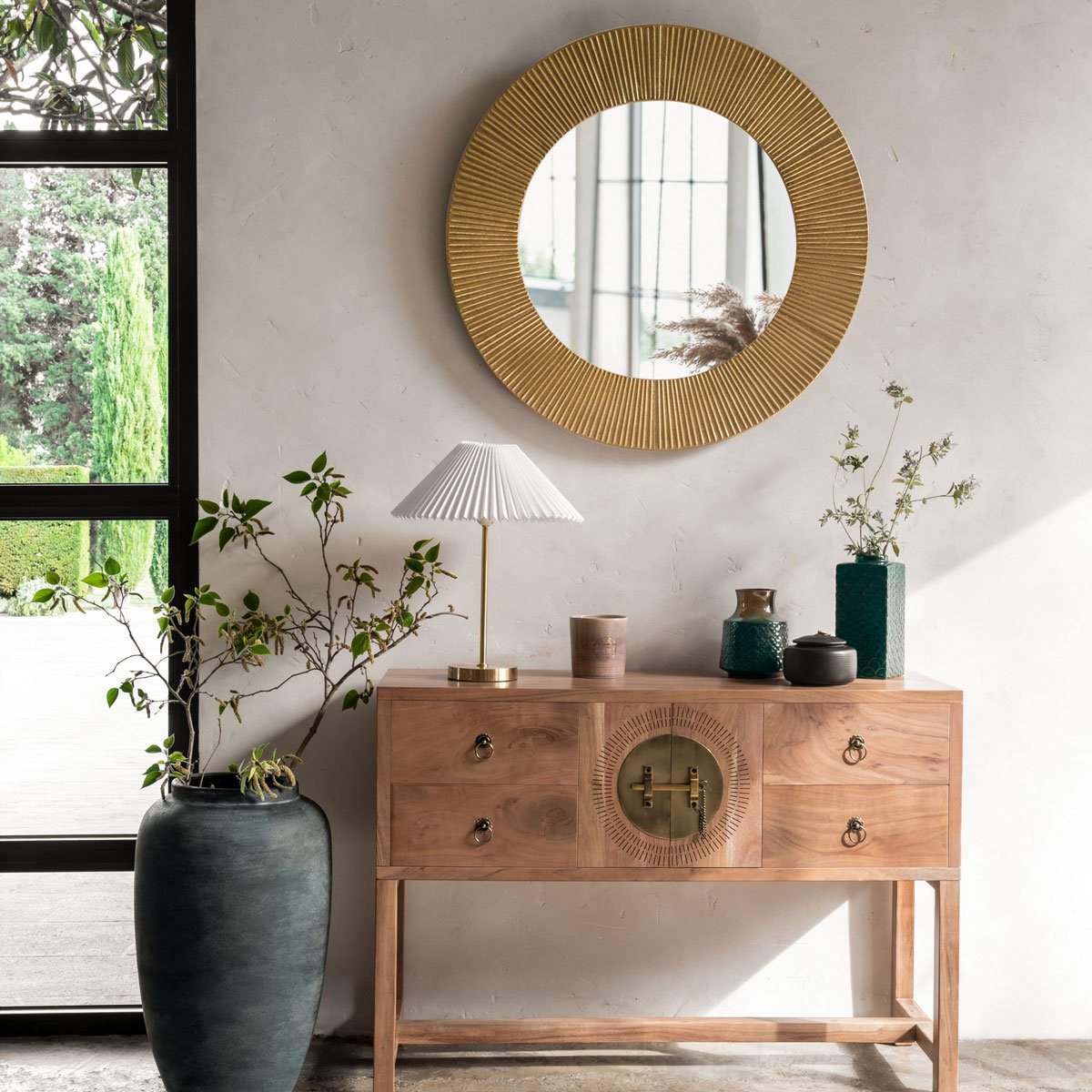 Candeeiro de mesa JIL dourado em metal