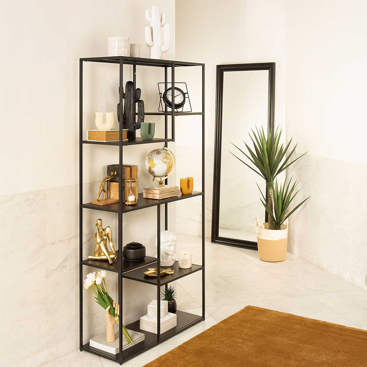 Estante GOTA preta em metal 180cm