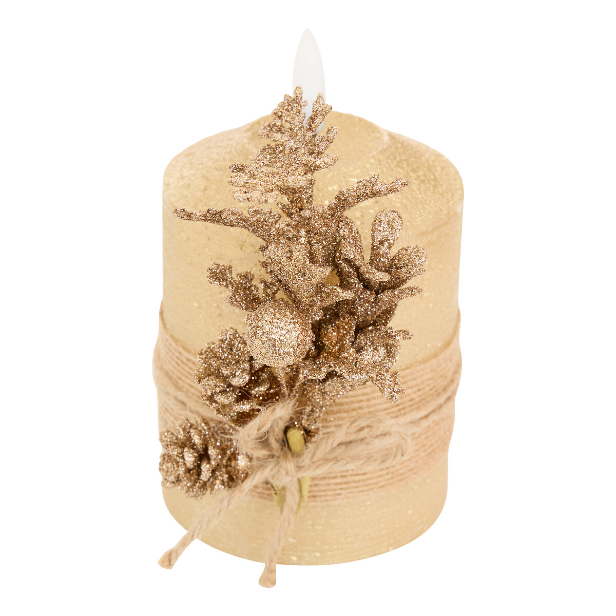 Vela dourado com 1 led