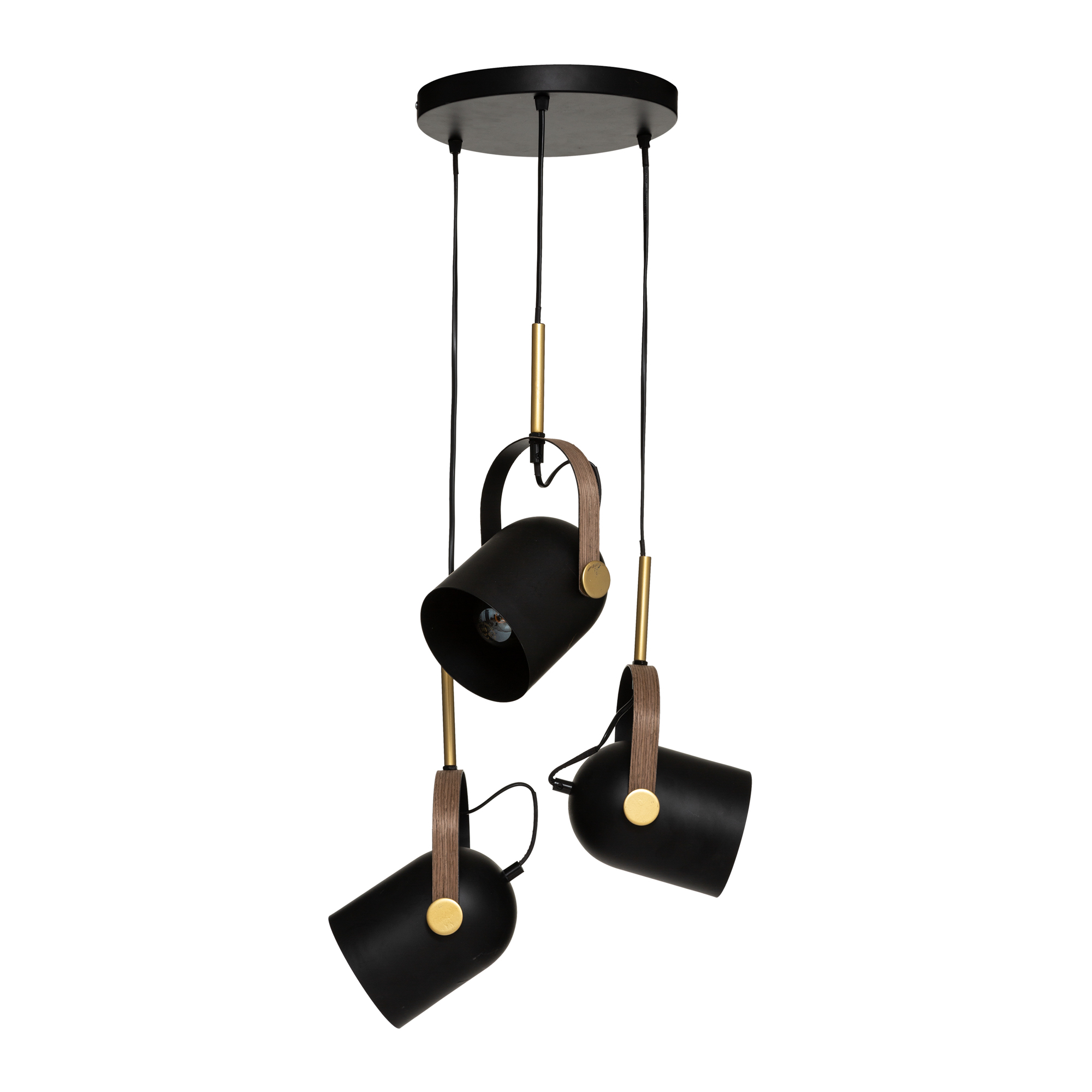 Candeeiro de teto BIL preto e dourado 83cm