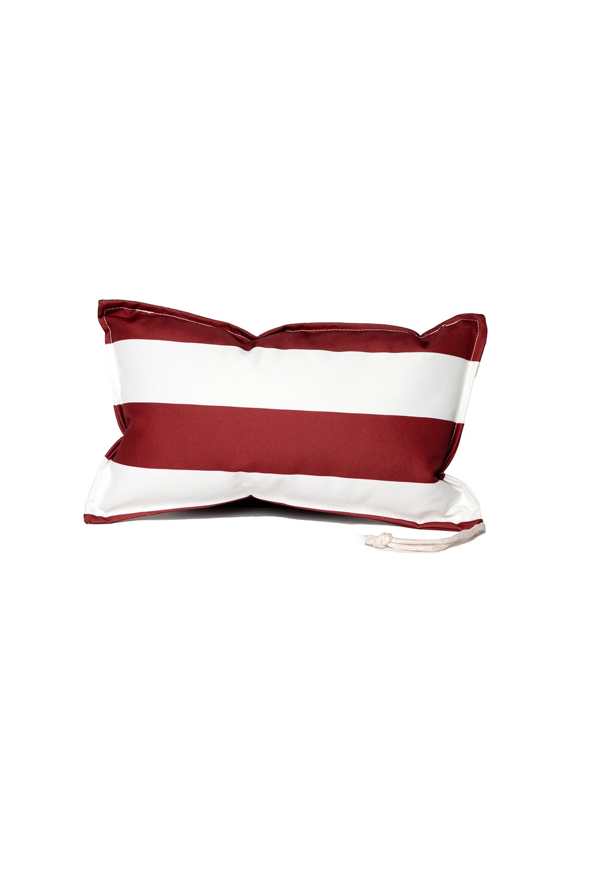Almofada praia imperme&aacute;vel riscas branco e bordeaux