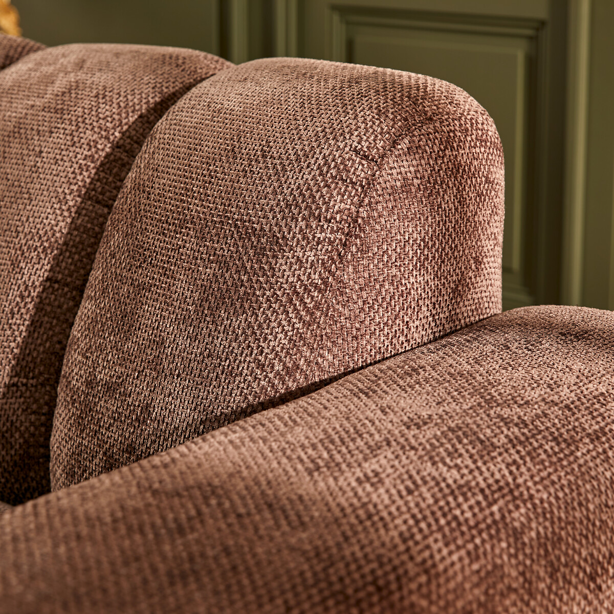 Sofá PALMA castanho em mdf 212x97x76cm