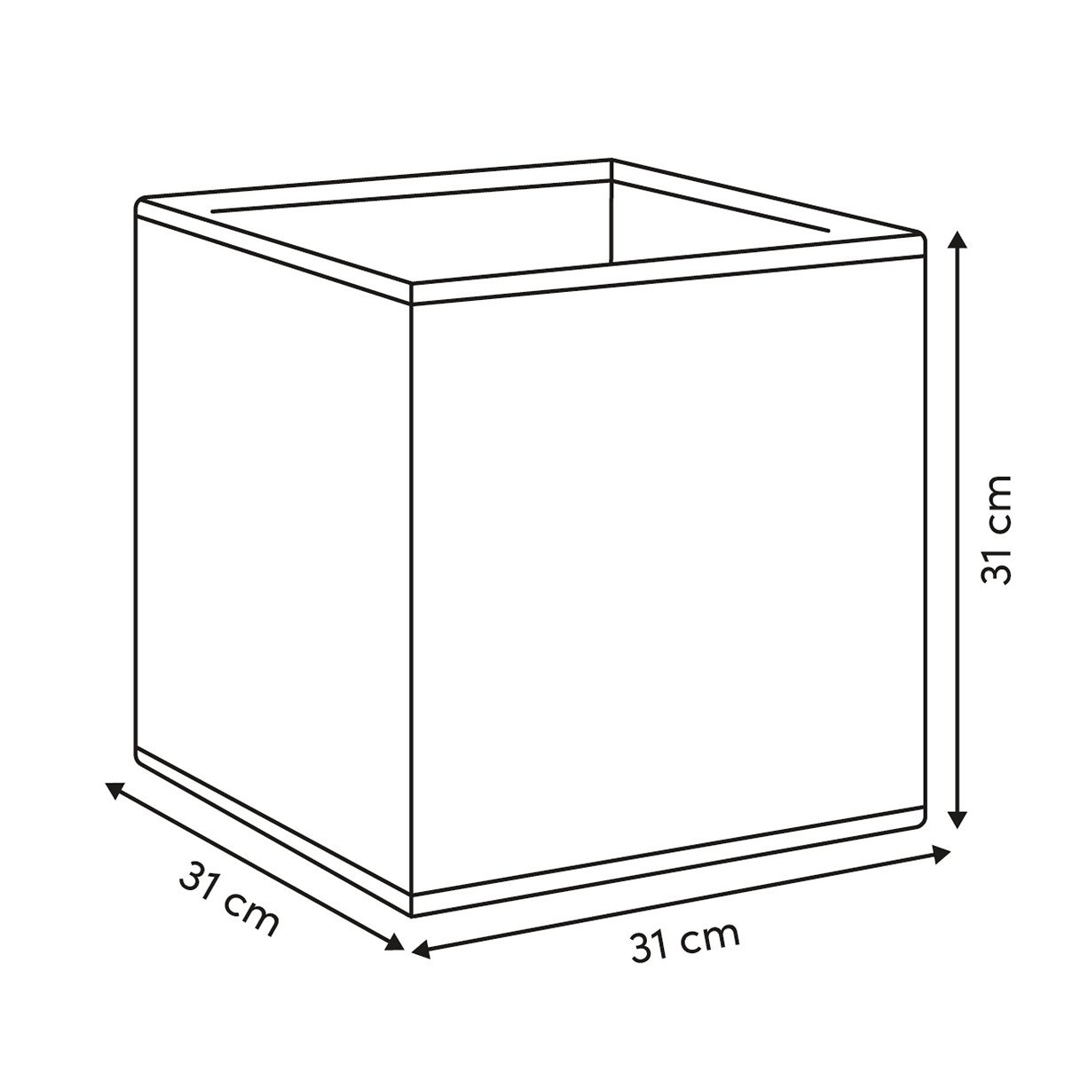 Caixa de arruma&ccedil;&atilde;o bege efeito pedra 31x31cm
