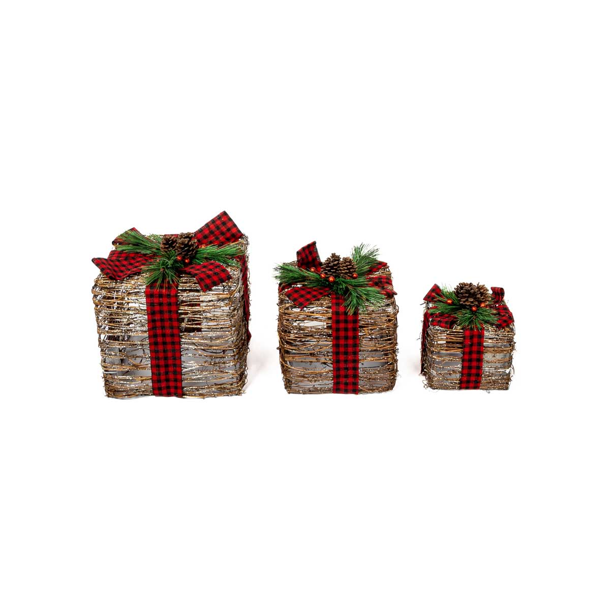 Caixa Decorativa Castanha Em Forma De Presente