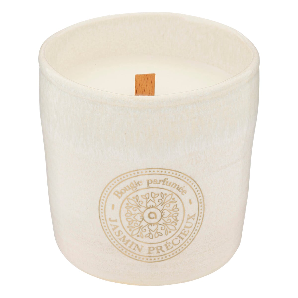 Vela perfumada jasmim com casti&ccedil;al em cer&acirc;mica 350g