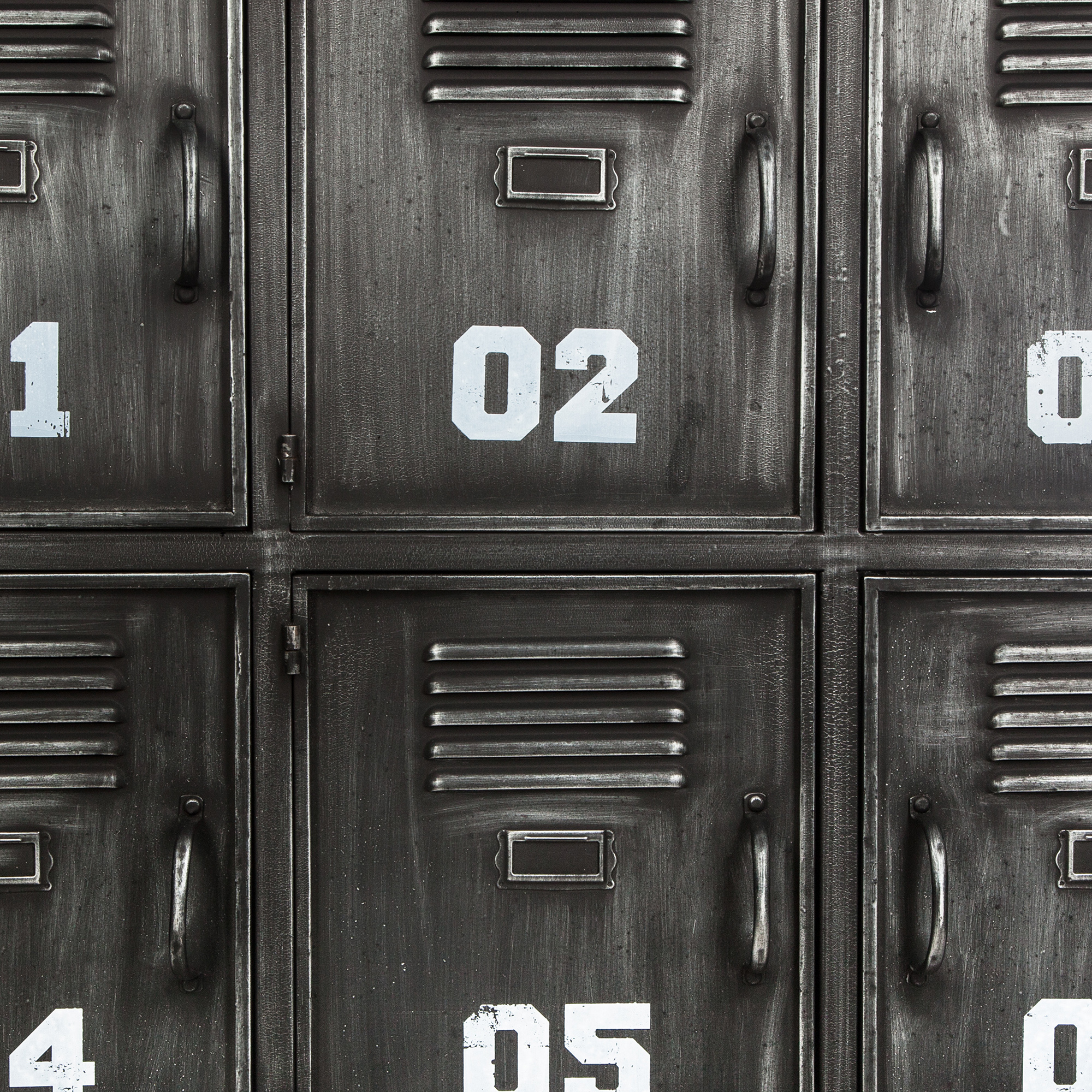 M&oacute;vel Preto Em Metal Com 6 Portas Sevin