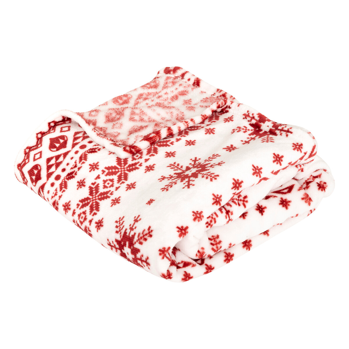 Manta natal scandi branca 130x180cm