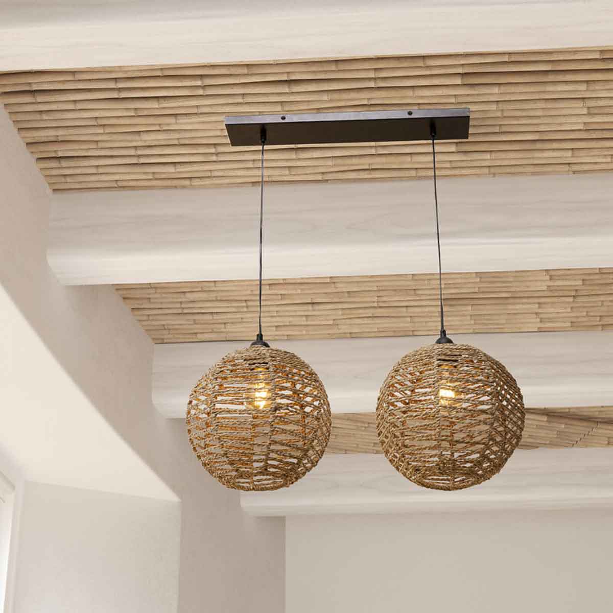 Candeeiro de teto RANA em rattan 50cm