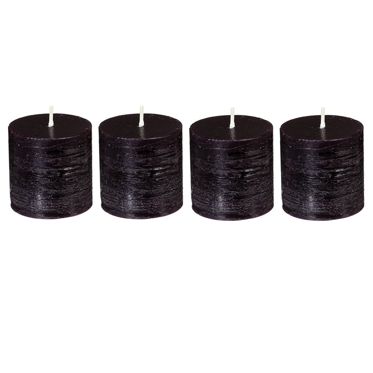 Conjunto 4 velas r&uacute;sticas preto