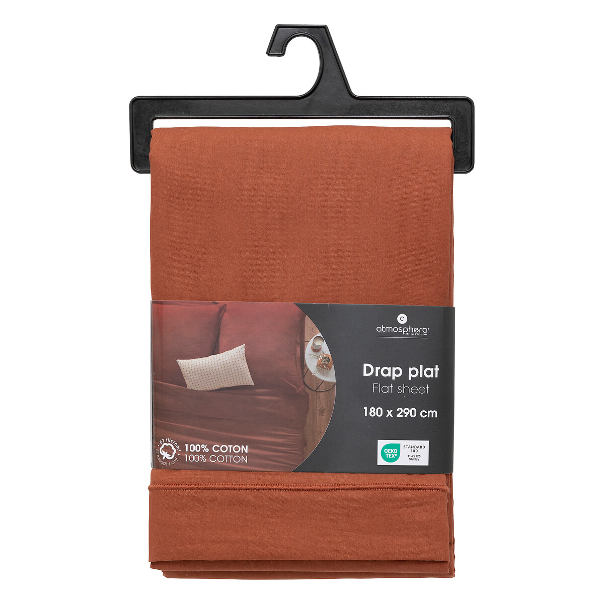 Len&ccedil;ol de cima terracota 180x290cm