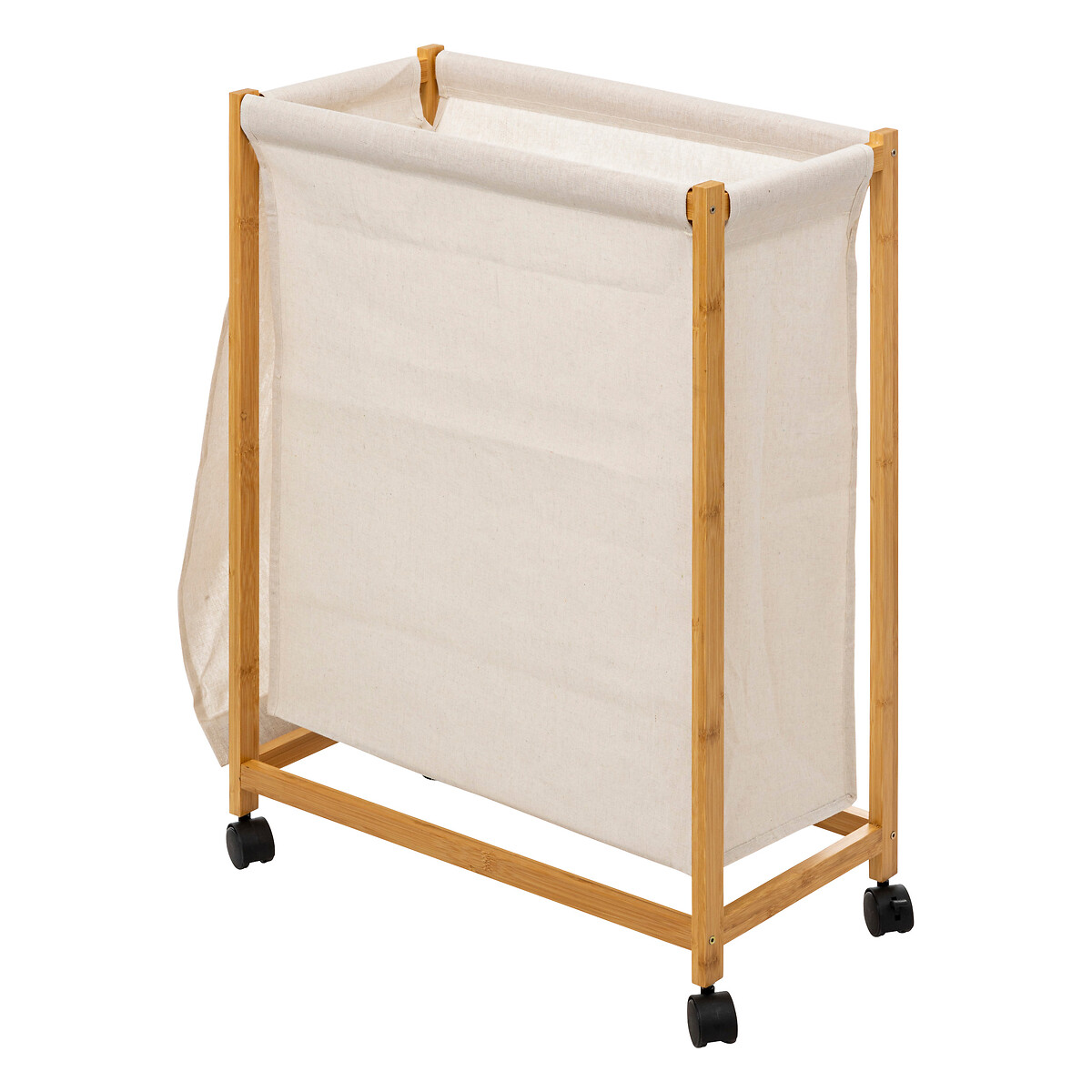 Cesto wc com rodas em bambu 52l