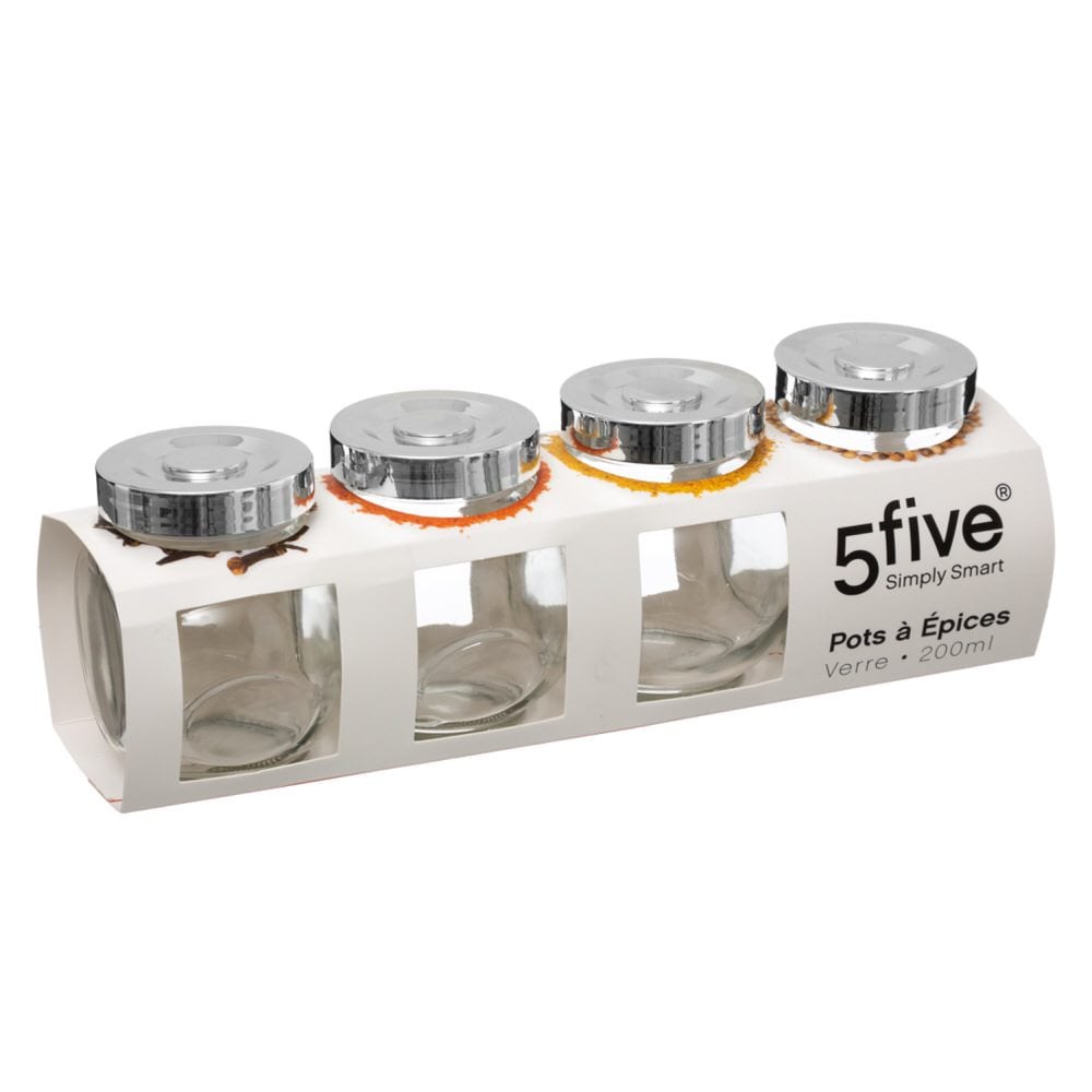 Conjunto de 4 frascos de vidro 200ml