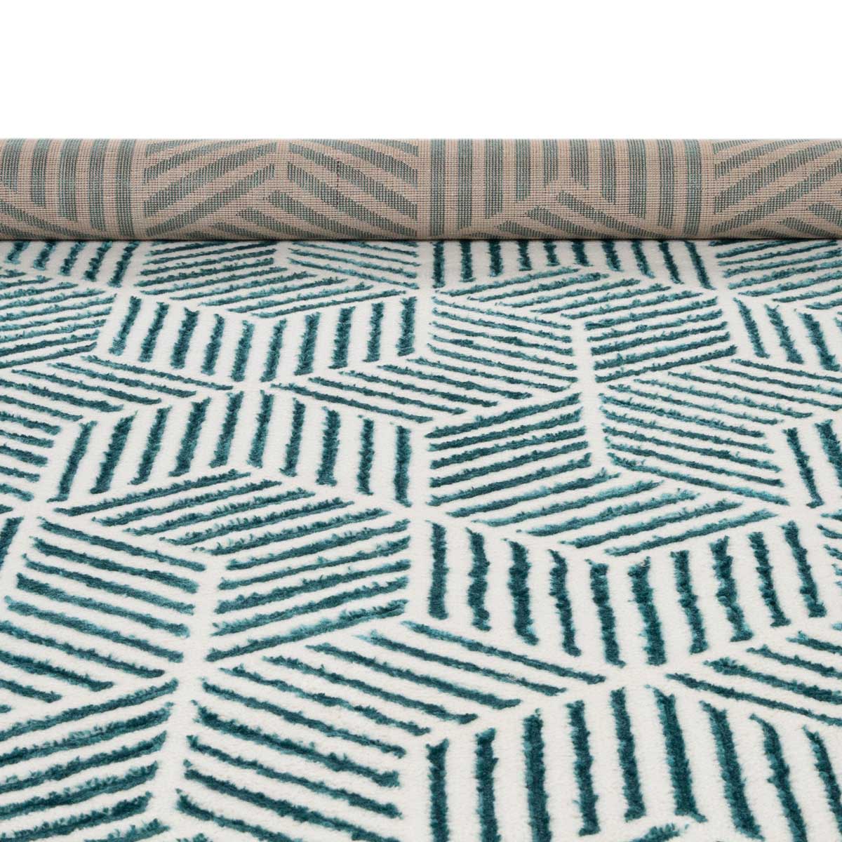 Tapete ZAHA geom&eacute;trico azul 80x150cm