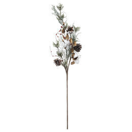 Haste com algod&atilde;o e pinhas 78cm