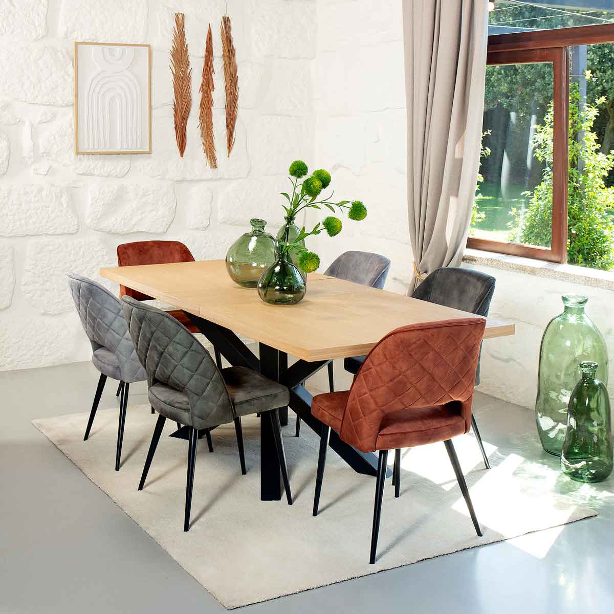 Mesa de jantar OLAF extens&iacute;vel em mdf