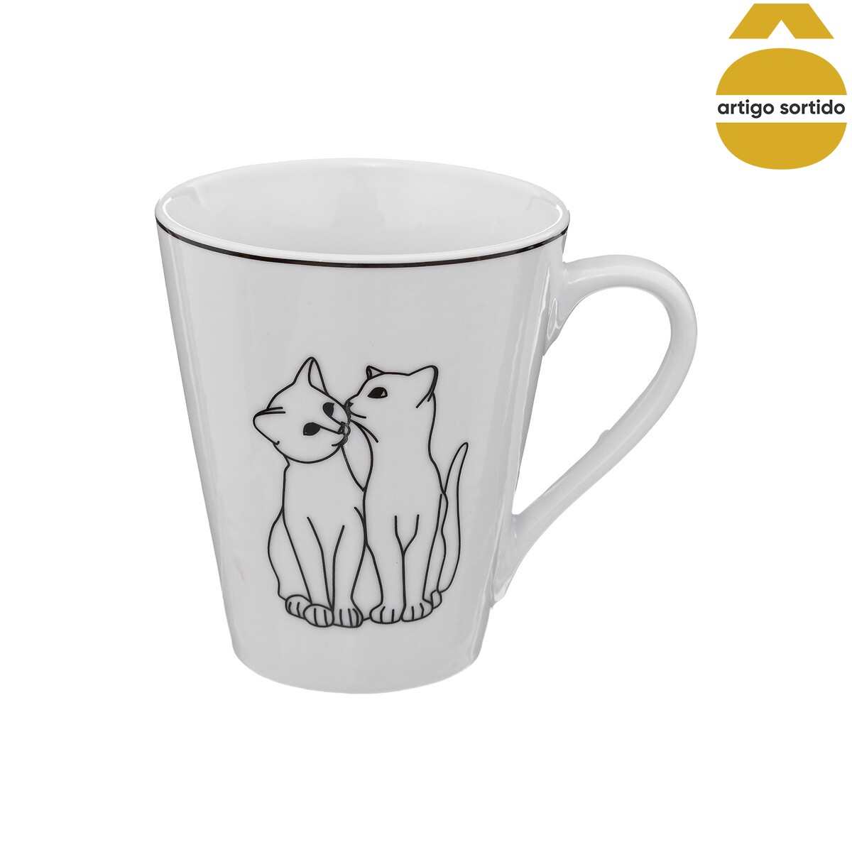 Caneca decorativa gato em porcelana 31cl