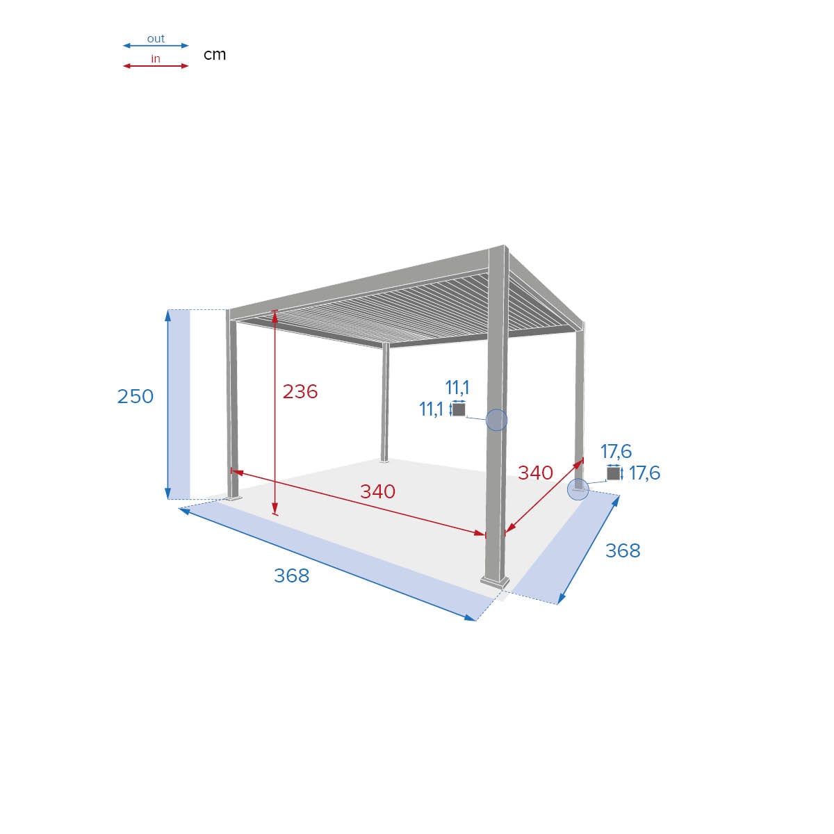 P&eacute;rgola &Eacute;VORA branca 3,6x3,6m