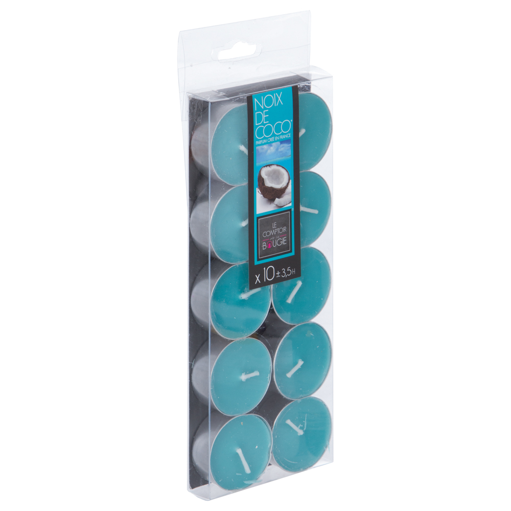 Conjunto de 10 velas perfumados tealights côco,  Conjunto de 10 velas perfumados tealights côco