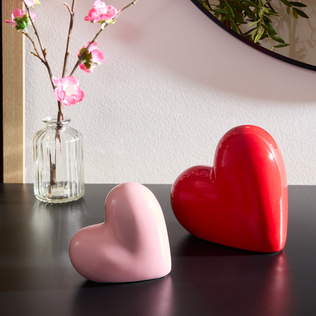 Conjunto de 2 cora&ccedil;&otilde;es decorativos