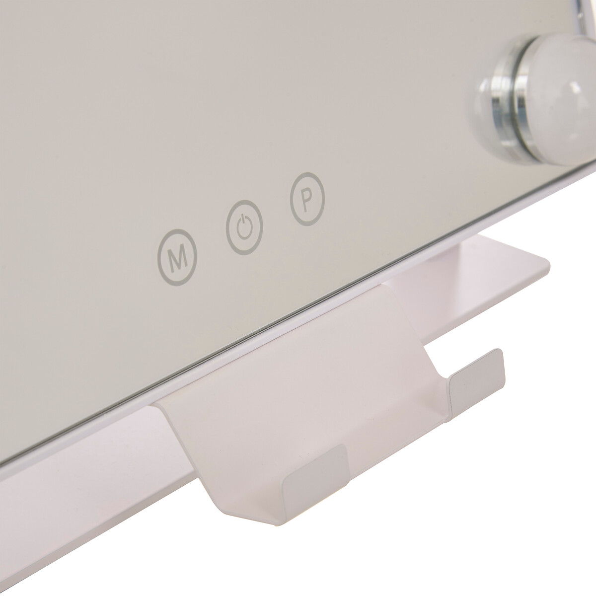 Espelho wc branco com luz led 43cm