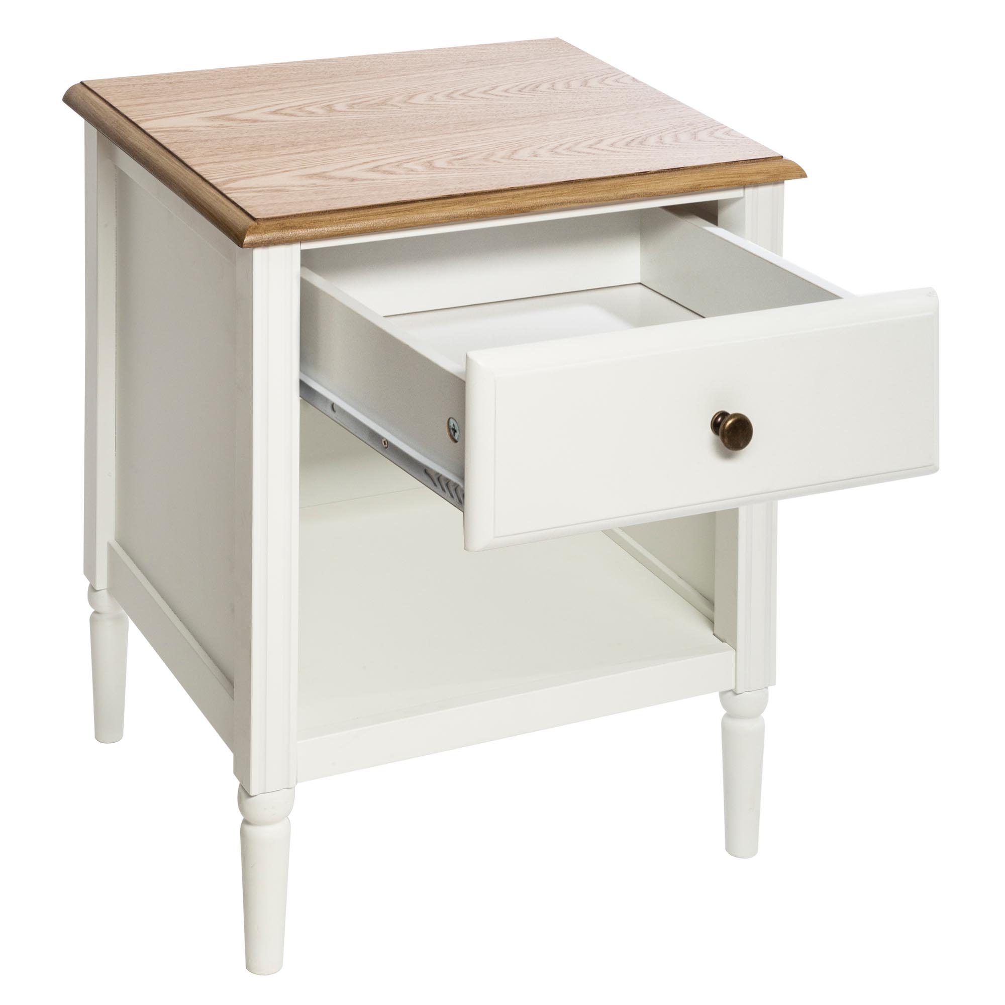 Mesa De Cabeceira Branca Com 1 Gaveta Solen