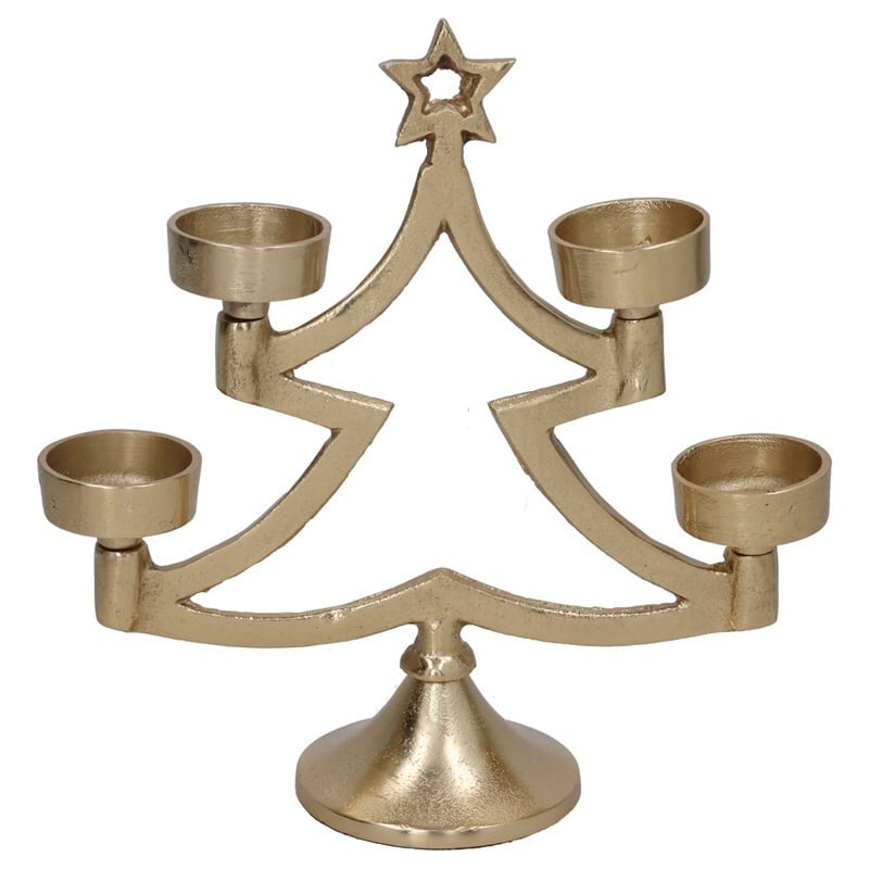 Casti&ccedil;al &aacute;rvore para 4 velas 24cm