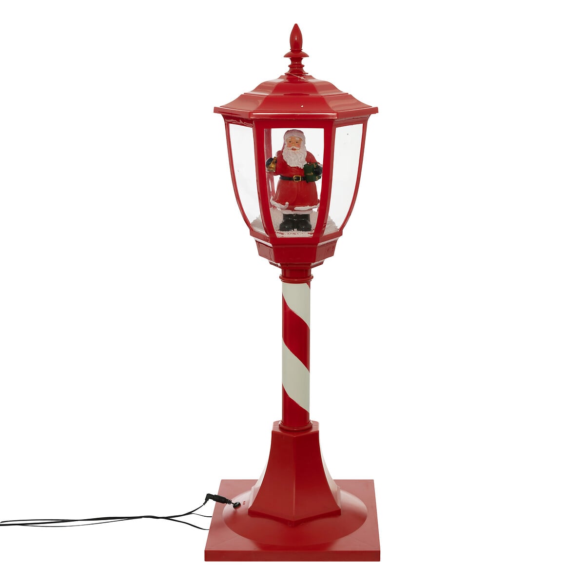 Lanterna com neve e pai natal led 90cm