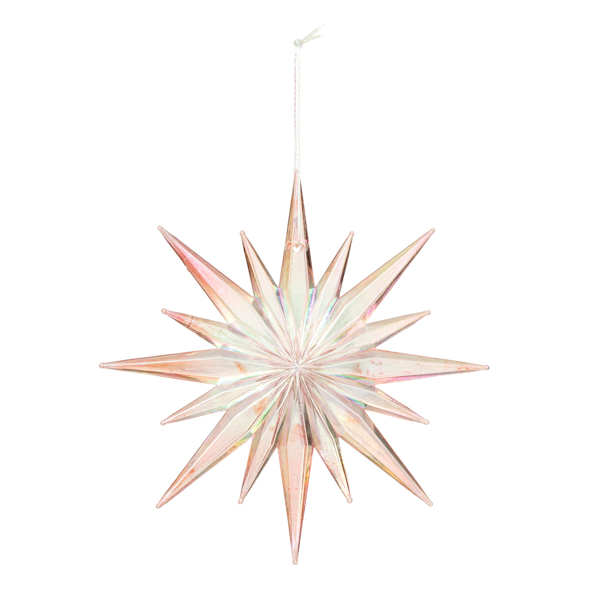 Pendurante de estrela iridescente rosa 12cm