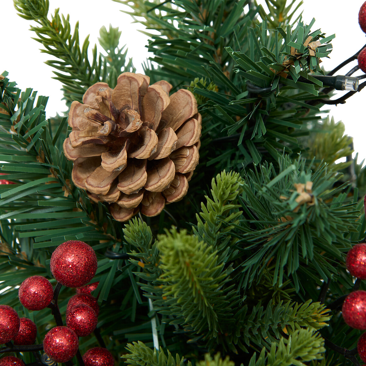 &Aacute;rvore de natal decorativa com LED branco quente 50cm