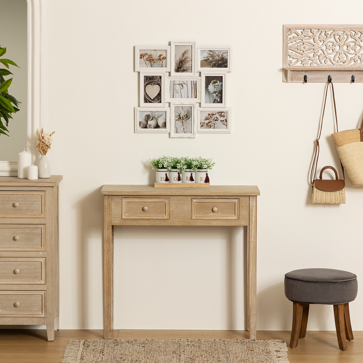 Multimoldura ROMANCE branca para 9 fotos