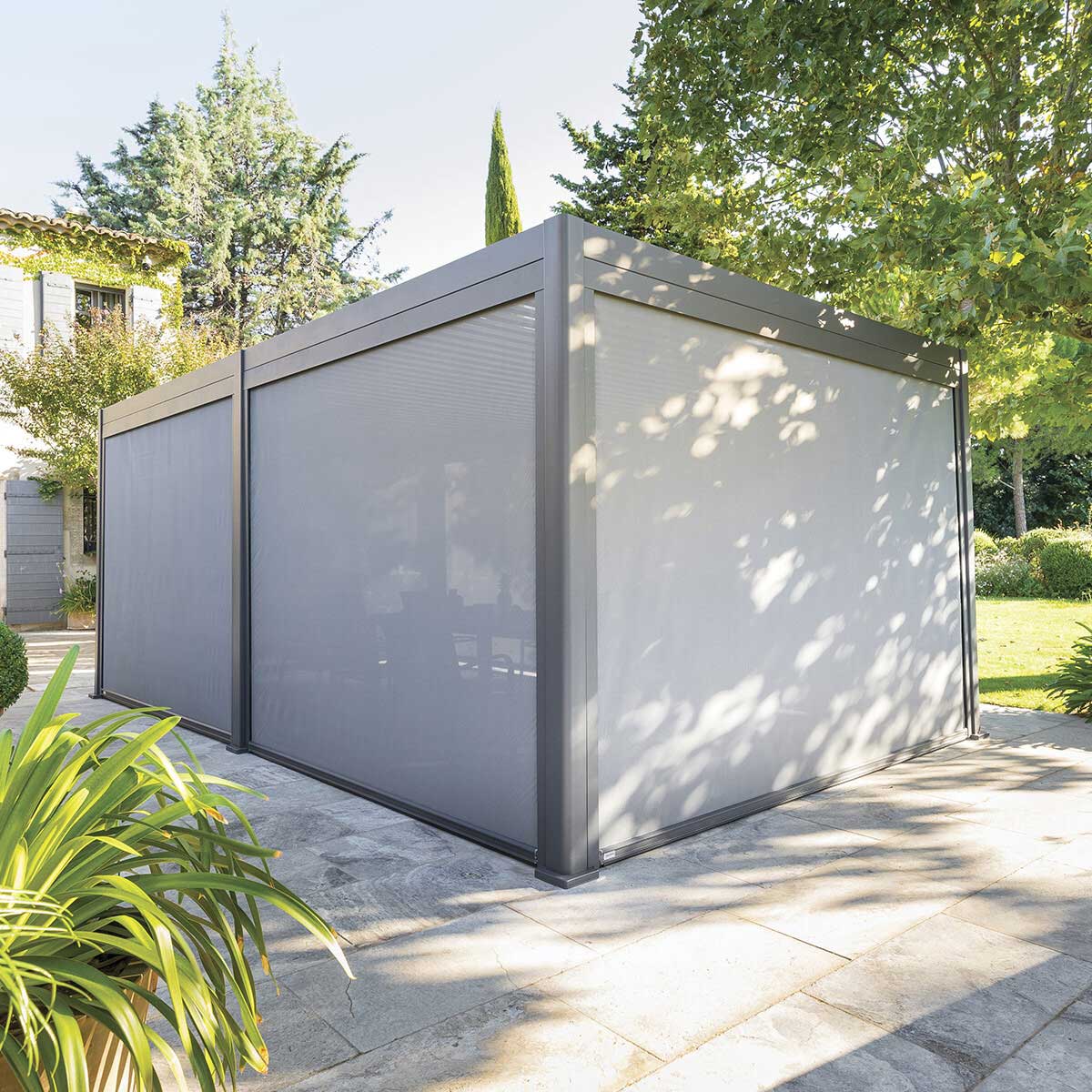 Estore para p&eacute;rgola &Eacute;VORA cinza graphite 3,6x3,6m