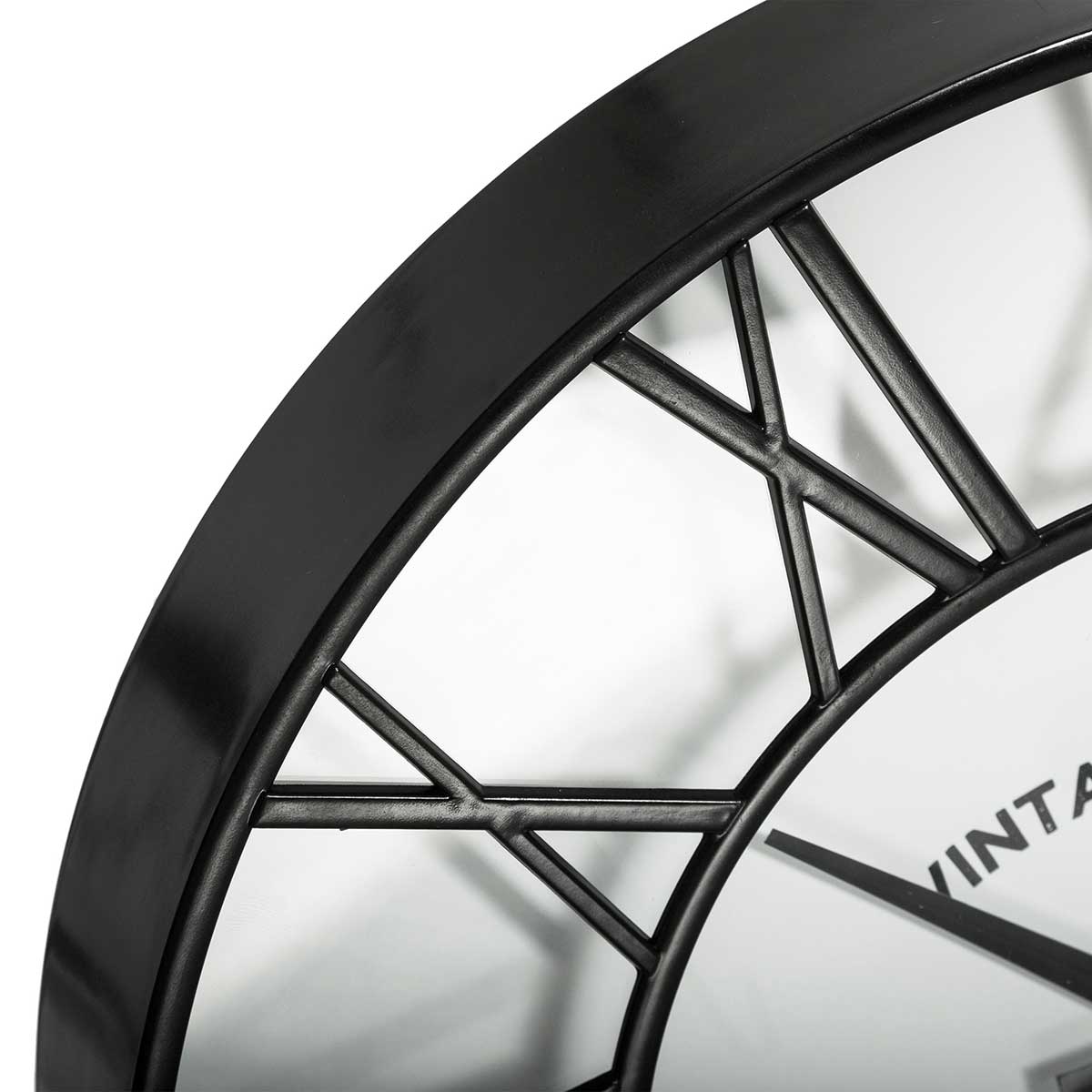 Rel&oacute;gio decorativo de parede preto VINTAGE