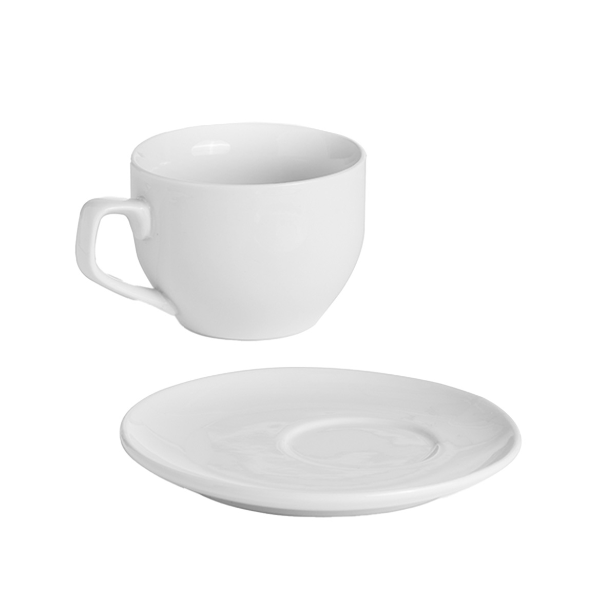 Chavena de cafe em porcelana com pires