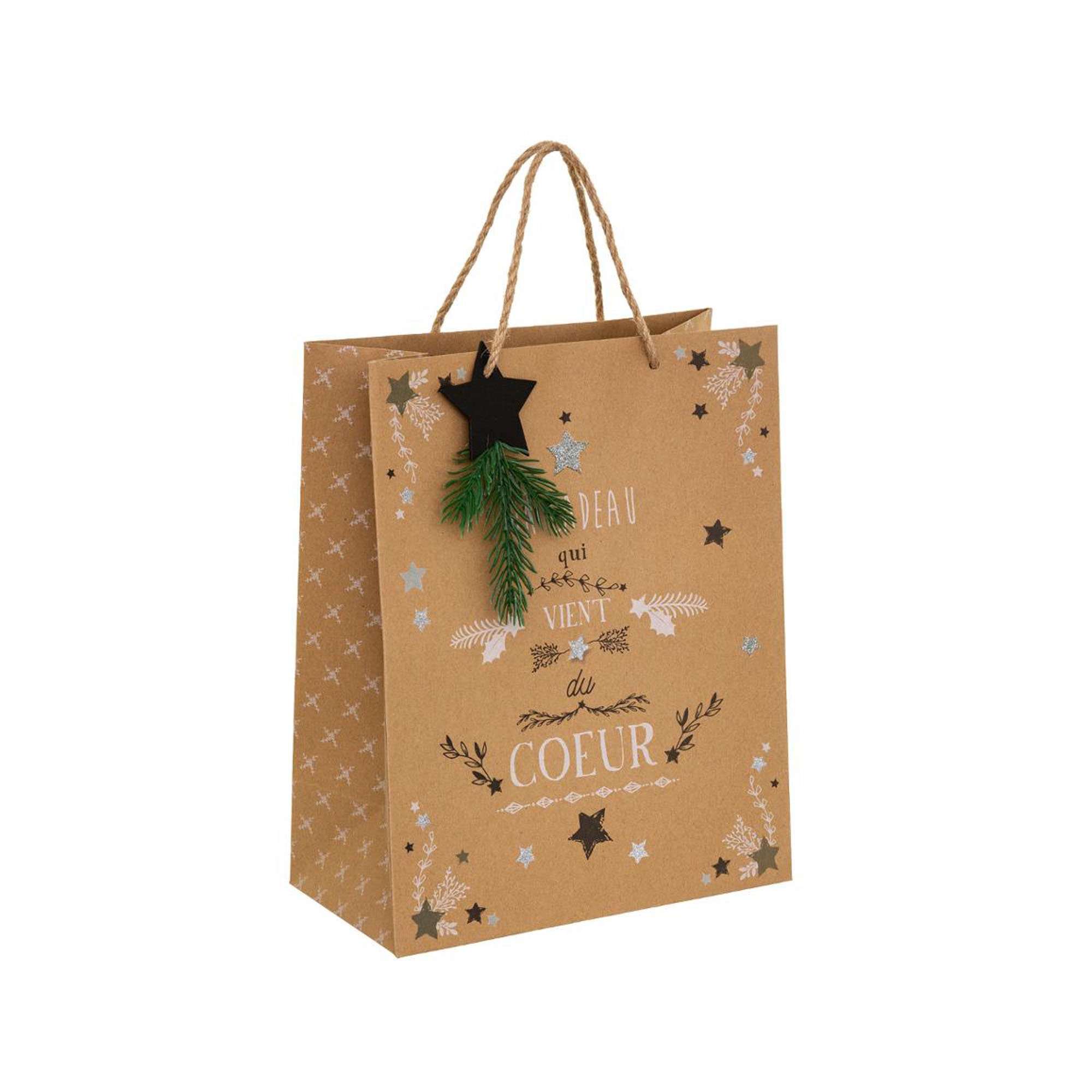 Saco de oferta kraft com pendurante