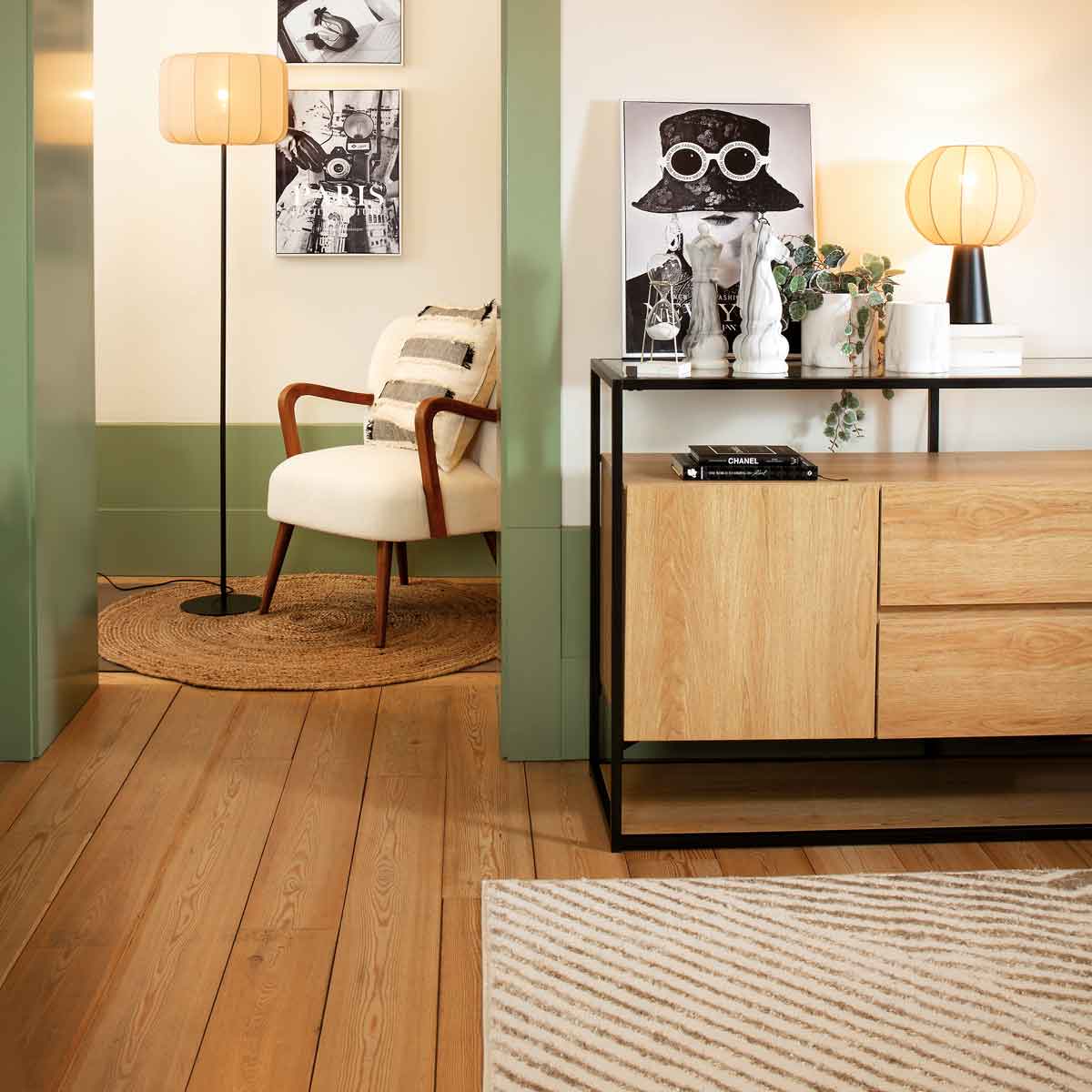 Candeeiro de pé TOBIE preto 150cm