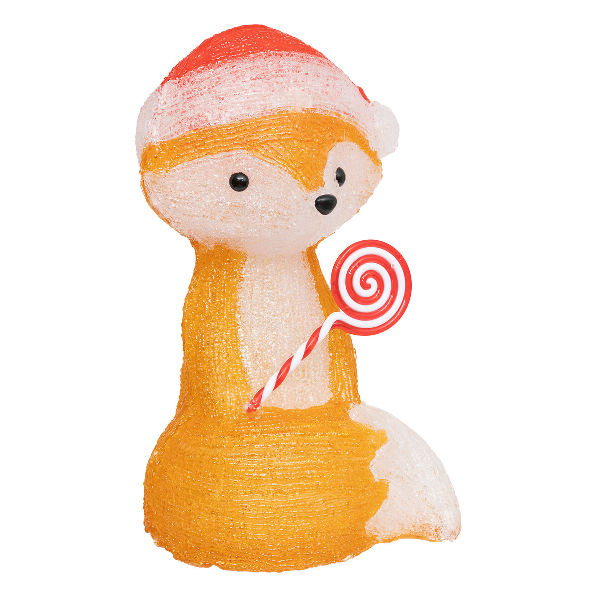 Figura de raposa com gorro de natal luminosa com LED solar 30cm