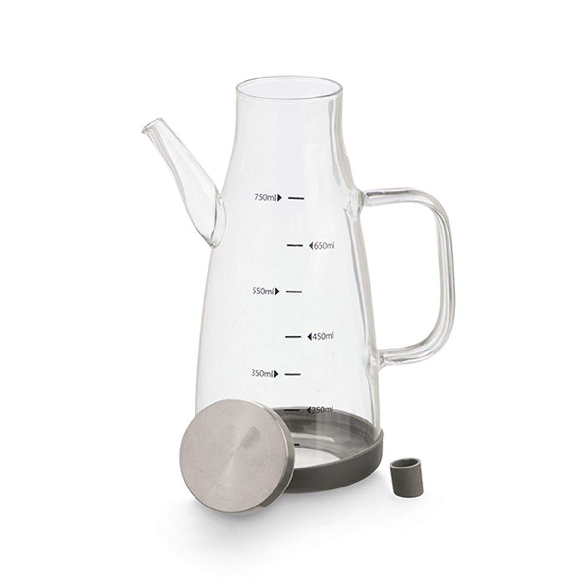 Galheteiro em vidro com tampa de a&ccedil;o 750ml
