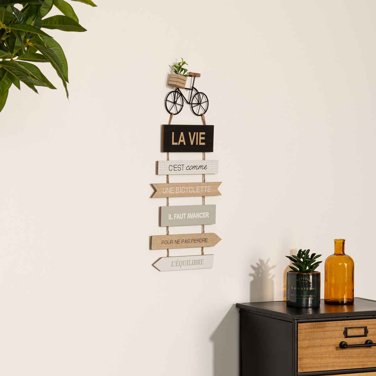 Decoração mural YOURY em metal 60x28cm