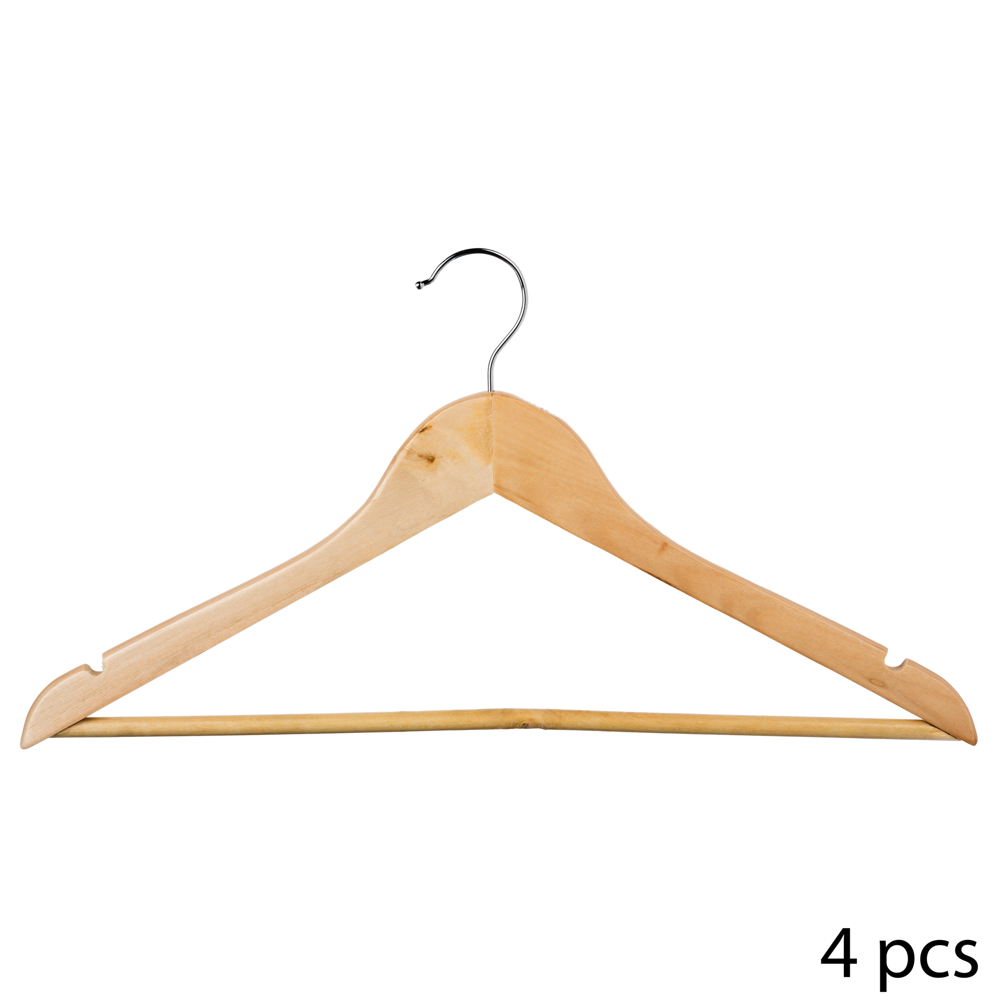 Conjunto de 4 cabides em madeira,  Conjunto de 4 cabides em madeira