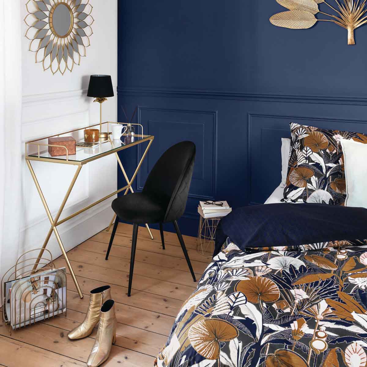 Cadeira SLANO preta de veludo